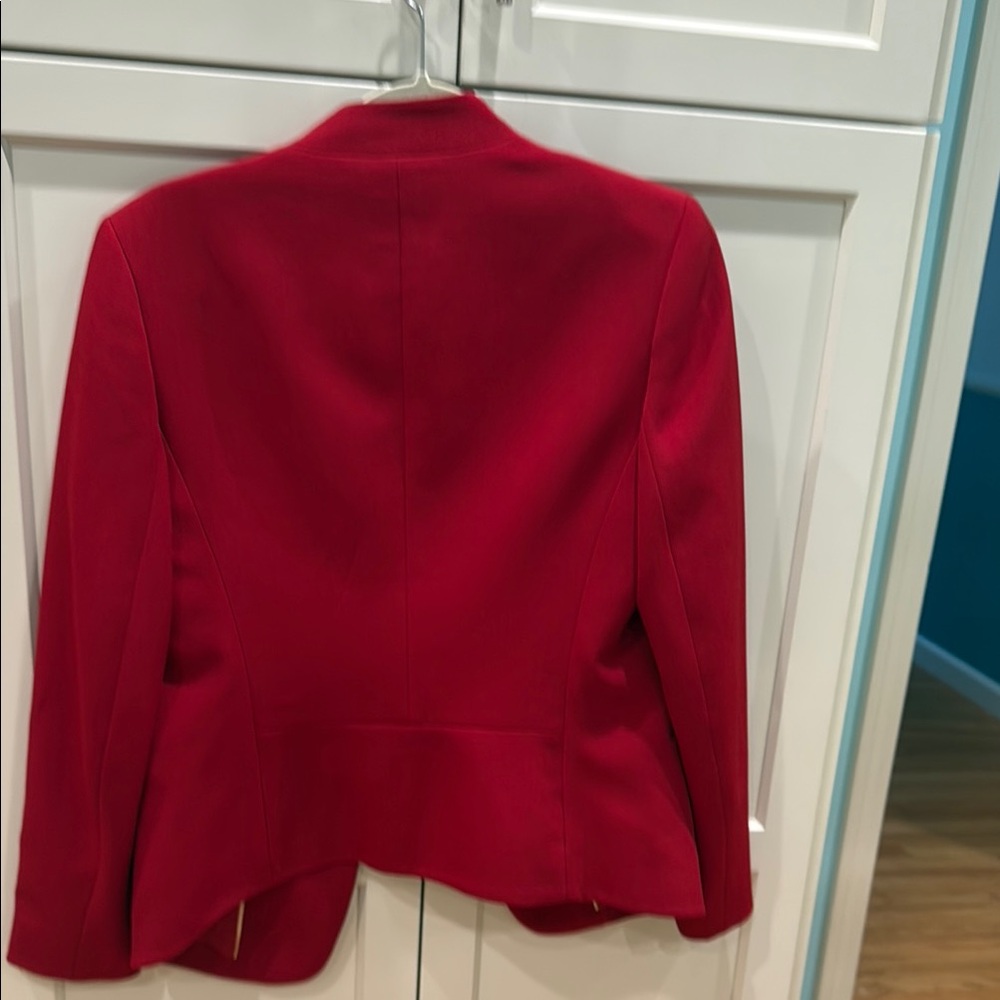 Anne Klein Red Tailored Blazer Suit Jacket - Picture 2 of 4